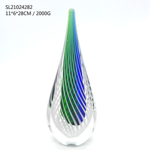 Unique Decorative Art Bubble Blown Angel Green Fish Handicrafts Folk Gift Glass Crafts