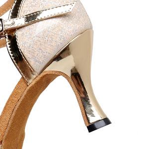 Femmes Ballroom Tango Latin Salsa Dancing Shoes Closed Toe Soft-soled Modern Tango High Heel Sandals Wedding Party - Product Image 6