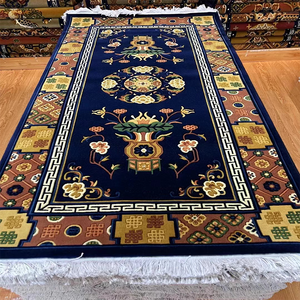 <span class=keywords><strong>Tappeto</strong></span> in Lana di Qualità Super Cashmere, Tibetano Lavato con <span class=keywords><strong>Frange</strong></span> Intagliate, per Soggiorno, Sala del Tempio del Nepal, Tappeti Decorativi - Product Image 3