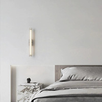 Applique murale longue minimaliste moderne à LED avec tube en verre pour chambre à coucher, chevet, veilleuse, salon, décoration murale TV