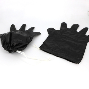 Nouveaux gants <span class=keywords><strong>en</strong></span> <span class=keywords><strong>plastique</strong></span> jetables de ménage de merde de chien couleur noire - Product Image 1