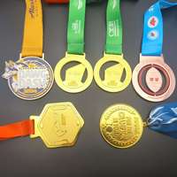 Trofeos Metálicos Personalizados con Baño de Oro e Impresión UV, Nuevas Placas de Medallas Deportivas en Blanco para Baloncesto y Otros Deportes