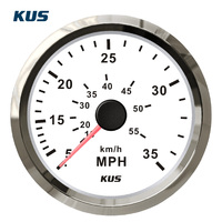 Speedometer Tipe Tekanan Presisi Tinggi 12V 24V 0~35/55/65MPH dengan Tabung Pitot untuk Kapal
