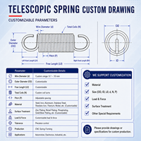 Ressorts de compression spirale en acier au carbone 65, crochets de rappel, ressorts hélicoïdaux, ressorts sur mesure - Fabricant TianFang Dongguan