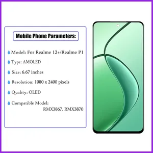 Pantalla LCD de Repuesto para Realme 12+ Plus 5G y P1, Ensamblaje AMOLED 100% Original con Marco, Piezas de Repuesto para Realme 12, RMX3867 RMX3870 - Product Image 4