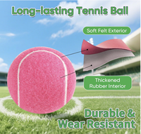 Ballon de tennis d'entraînement rose personnalisé avec logo, pressurisé, 1,35 m, haute élasticité, caoutchouc synthétique, très résistant, durable, portable