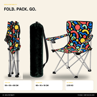 Chaise portable d'extérieur robuste avec accoudoirs, porte-gobelet et motif logo personnalisé pour les fêtes de fin de semaine – Vente en gros