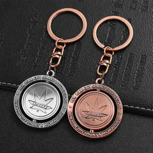 Factory Metal Spinning Keychain Key Chain Custom Spin Spinner Antique Brass Silver 3D Zinc Alloy Keychains With Logo