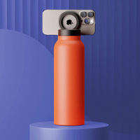 Nueva llegada de moda 700ml 304 botella de agua deportiva con imán de acero inoxidable con tapa de soporte magnético para teléfono