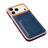 Compatible avec l'iPhone 18 Pro Max, nouveau design animalier, couleur contrastée, porte-cartes en cuir, étui de protection rétro pour téléphone
