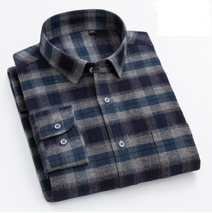 Camisas de Manga Larga de Alta Calidad para Hombre, Corte Entallado, Camisa de Vestir a Cuadros de Lujo 100% Algodón - Product Image 5