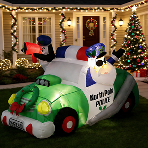 Coche de Policía Inflable con Santa Claus para Decoración de Jardín - Product Image 1
