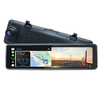 Caméra de tableau de bord universelle pour voiture de 10,99 pouces, Carplay, Android Auto, rétroviseur, double objectif, 4K 1080p, angle large de 145 degrés, garantie d'un an