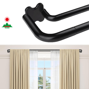 <span class=keywords><strong>Tringle</strong></span> à rideaux double <span class=keywords><strong>sans</strong></span> perçage, réglable par tension, en métal, pour porte coulissante en verre, maison, bureau, vente en gros, usine - Product Image 1
