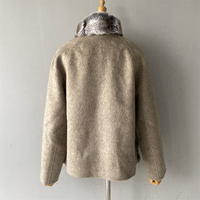 Manteau en laine double face à col montant pour femme Jxwatcher, manteau en fourrure de lapin Rex véritable de luxe, nouveau manteau en fourrure douce et tendance sur mesure