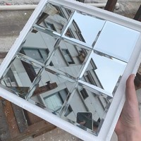 Autocollant mural pour téléviseur en mosaïque de verre cristal biseauté de style européen, auto-adhésif