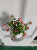Tanaman Buatan Clover Bonsai Pink Baru 2026 dengan Pot Putih - Tanaman Gantung Dinding Gaya Nordik untuk Dekorasi Rumah