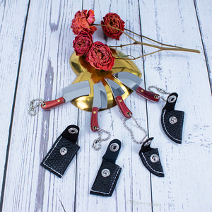 Mini couteau de cuisine porte-clés, couteau utilitaire miniature, cadeau, manche en bois DIY, accessoire de pendentif pour le transport quotidien - Product Image 6