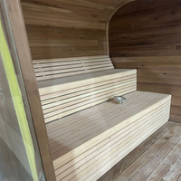 Sauna élégant ENJOY pour 4 à 6 personnes, couleur bois, cèdre rouge, 6000W, certifié CE, toit incliné, lucarne, infrarouge lointain électrique, oxygène