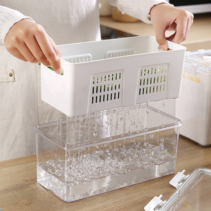 Contenitore per Frigorifero <span class=keywords><strong>Ribot</strong></span> con Scomparti, Drenaggio Trasparente, Congelamento Sigillato, Scatola per Conservazione di Frutta e Verdura in Cucina - Product Image 3