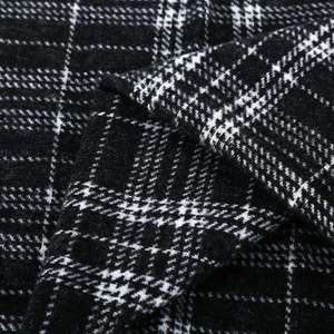 Tissus polaires brossés simples en rayonne tr 69% Poly 28% personnalisés tissu à carreaux tartan tricoté interlock pour vêtements - Product Image 2