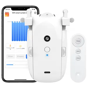 音声制御スイッチ電気カーテンロボットアプリコントロールタイマーのセットアップ互換性のあるAlexa Google HomeTuyaスマートカーテンモーター
