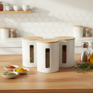 Ensemble de boîtes <span class=keywords><strong>à</strong></span> <span class=keywords><strong>pain</strong></span> et de récipients en acier galvanisé de qualité alimentaire avec couvercle en planche <span class=keywords><strong>à</strong></span> découper <span class=keywords><strong>pour</strong></span> le rangement de la <span class=keywords><strong>cuisine</strong></span> (<span class=keywords><strong>pain</strong></span>, grains de café, noix, thé) - Product Image 3