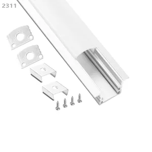 1m*23mm*11mm foshan linear light housing led trip/strip aluminium extrusion profile with R shape endcap for indirect lighting