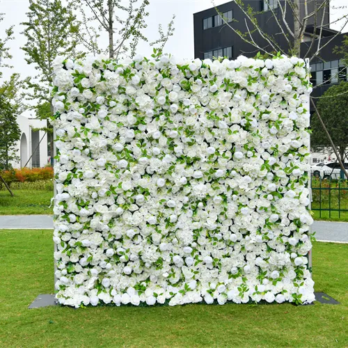 QSLHTi445白い結婚式の装飾花の壁の背景パネルフラワープレートの壁の装飾誕生日のシーンのための花の背景の壁