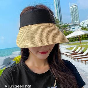 Cinta Mágica Panamá <span class=keywords><strong>Sombrero</strong></span> de Paja para Mujer <span class=keywords><strong>Sombrero</strong></span> de Protección Solar para Verano Deportes al Aire Libre Playa <span class=keywords><strong>Sombrero</strong></span> de Cola de Caballo Vacío - Product Image 1