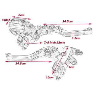 Universal Motorcycle 7/8" 22mm Handlebar <b>Brake</b> <b>Master</b> <b>Cylinder</b> Clutch Lever Left & Right Set for Honda Kawasaki Suzuki Yamaha - Product Image 5