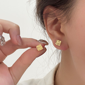 925 Sterling <b>Silver</b> <b>Stud</b> Earrings Square Geometric Bezel Setting For Women Everyday Wear - Product Image 3