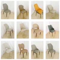 Chaises de salle à manger en cuir au design moderne, vente en gros de matériaux métalliques