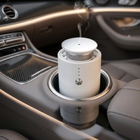 Diffuseur d'aromathérapie électrique sans eau à atomisation biphasée pour voiture, coque métallique compacte et portable, parfum de table