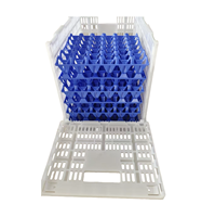 BERYS Bacs à œufs empilables en plastique pour 240 œufs, paniers de rangement pliables, boîtes mobiles, rouge, état neuf, usage domestique, usage avicole