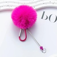 Porte-clés en peluche à boule de fourrure écologique, nouveau style, directement de l'usine, avec perles, cadeaux pour enfants, promotion étudiante