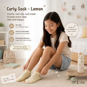 Calcetines rizados con estampado de limones para uso diario, que ofrecen comodidad ligera, tela transpirable y soporte flexible para niños y niñas de 9 a 10 años. - Product Image 1