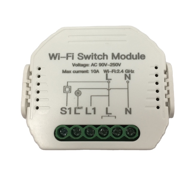Remote Control 1 Gang 2 Way Smart Wifi Switch Module Voice Control 10a 2.4Ghz