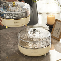 Luxe Franse stijl draaibare fruit schaal met compartimenten, voor thuis, woonkamer, gedroogd fruit, noten en snacks.