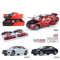 LASIVE TOYS Voiture miniature 1:24, 6 portes ouvrables et capot moteur, lumières et sons, berline de luxe à rétrofriction, modèle en alliage avec intérieur détaillé
