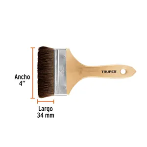 BOX 6 Brosse en poils de chameau 4 pouces avec manche en bois, TRUPER - Product Image 2