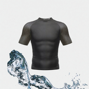 <b>BJJ</b> MMA <b>Rashguard</b> Men's Half Sleeve Compression UPF50+ Waterproof Eco-Friendly 220g Spandex Anti-Rip No-Gi Grappling Adults - Product Image 2