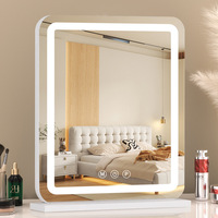 Miroir de maquillage éclairé par LED avec lumière de remplissage HD intelligente, miroir de bureau portable, cadre en métal