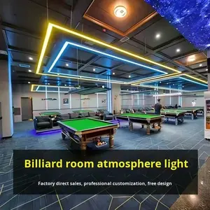 Lumière d'ambiance <span class=keywords><strong>LED</strong></span> carrée, bande longue, lustre pour billard, club, table de billard, salle de billard, bureau, salle de sport - Modèle en acrylique et aluminium BS01 - Product Image 4