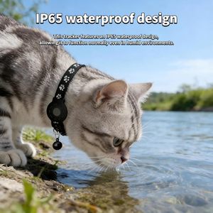 Collar GPS para Mascotas, Rastreador para Gatos, Negro, Impermeable, Bluetooth, Rastreo en Tiempo Real, Compatible con Android, Compatible con Google Find My, Sin Cuota Mensual - Product Image 3