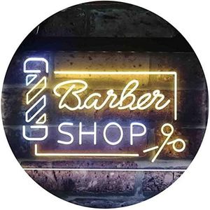 Barbershop dual-color LED neon <b>sign</b> USB powered dimmable ambient light shop window decoration light indicator luminous <b>sign</b> 5V - Product Image 6