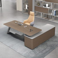 Bureau de direction en L pour cadres, nouveau style, mobilier de bureau en bois élégant et minimaliste pour présidents