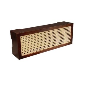 Boîte de rangement pour routeur en rotin de style rétro japonais, étagère murale en bois massif pour WiFi, boîte de rangement pour dissimuler les prises. - Product Image 2