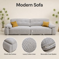 Fourniture en gros – Coussin nuage rétro gris crème en chenille, amovible, très élastique, 320 cm, confortable, moderne, multifonctionnel, écologique, pour hôtel