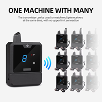 Mikrofon Dinamis Nirkabel Mini Portabel UHF Audio Profesional XLR Ringan Lampu LED HIFI Pemantauan Earphone untuk Musisi